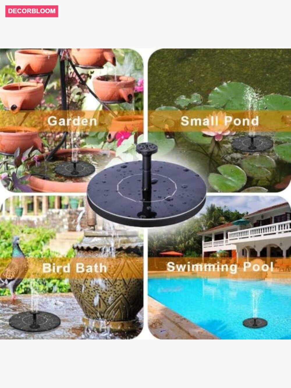 Solar Water Fountain Pump for Bird Bath, Pond, Garden - 1.5W - Picture 7 of 7